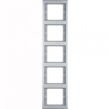 13537004 Рамка K.5 Нержавеющая сталь 5-постовая вертикальная Berker фото