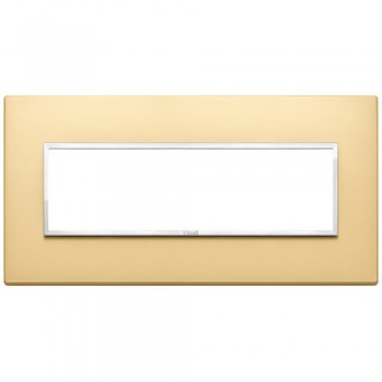 21657.10 Рамка Eikon Evo Сатинированное золото 7 модулей Vimar фото