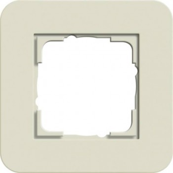 0211417 Рамка с белой подложкой E3 Песочный / Белый 1-постовая Gira фото
