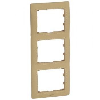 771994 Рамка Galea Life Светлая кожа 3-постовая вертикальная Legrand фото