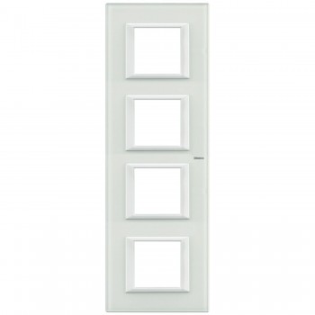 HA4802M4VBB Рамка Axolute Квадрат Белое стекло 2+2+2+2 модуля вертикальная Bticino фото