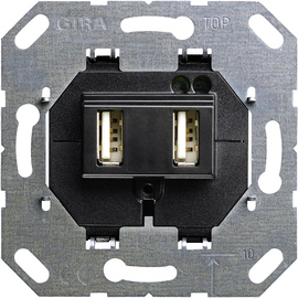 

235900 Вставка для USB электропитания 2-местн. Тип A / тип A Gira, Event 235900