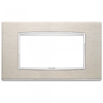 20654.C91 Рамка Eikon Chrome Classica Сталь натуральная 4 модуля Vimar фото