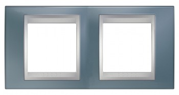 Рамка 2-постовая, грей/алюминий Schneider Electric Unica Top MGU66.004.097 фото