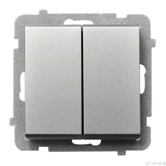 

Ospel Sonata Серебро матовое Выключатель кнопочный 2-ой, без рамки LP-17R/m/38, Sonata LP-17R/m/38