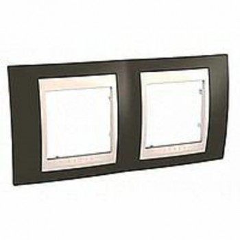 MGU6.004.571 Рамка Unica Хамелеон какао / Бежевый 2-постовая Schneider Electric фото