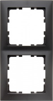 10129949 Рамка S.1 Антрацит матовый 2-постовая вертикальная Berker фото