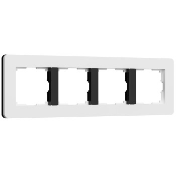 W0043068 Рамка на 4 поста Split (белый/черный, soft-touch) Werkel a067991 фото
