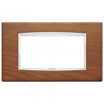 20654.C35 Рамка Eikon Chrome Classica Итальянский орех 4 модуля Vimar фото