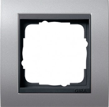 021106 Рамка Event Алюминий / Черный 1-постовая Gira фото