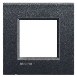 LNC4802NL Рамка 1 пост AIR Черная лава 2 модуля. Bticino LIVINGLIGHT фото