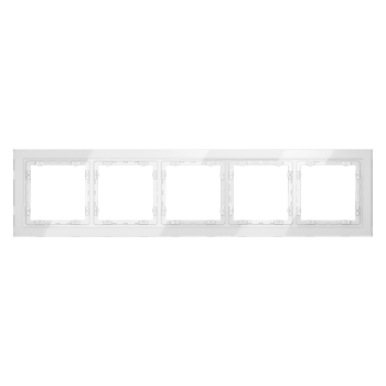 Рамка на 5 постов, белый, стекло Voltum S70 VLS110501 фото