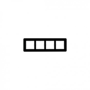 10146076 Рамка Q.7 Черное стекло 4-постовая Berker фото