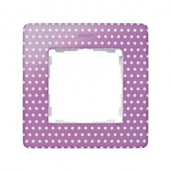 8200610-213 Рамка декоративная, 1 пост, Simon 82 Detail Original, розовый в белый горошек-белый фото
