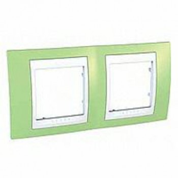 MGU6.004.863 Рамка Unica Хамелеон зеленое яблоко / Белый 2-постовая Schneider Electric фото