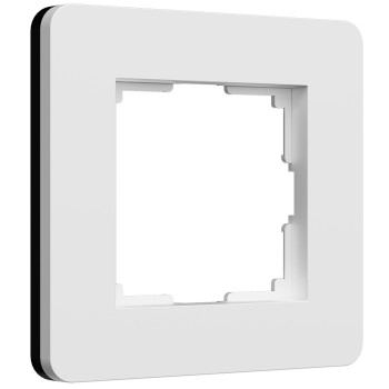 W0013068 Рамка на 1 пост Split (белый/черный, soft-touch) Werkel a067988 фото