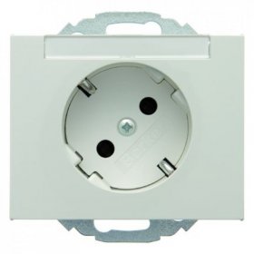 

47287109 Штепсельная розетка SCHUKO 45° с полем для надписей цвет: полярная белизна, с блеском K.1 Berker, K.1 47287109