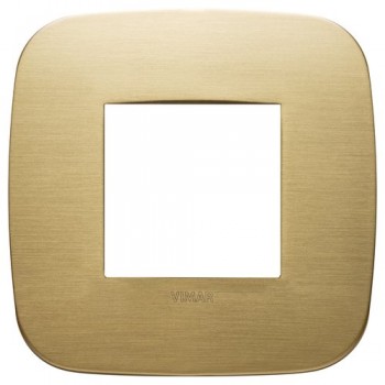 19672.12 Рамка Arke Round Обработанная щеткой латунь 2 модуля Vimar фото