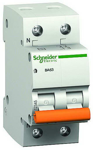 

11212 Автоматический выключатель ва63 1п+н 10A C 4,5 ка, болгария/италия , Schneider Electric, Домовой 11212
