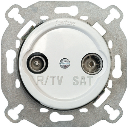 

35714022 TV/FM/SAT розетка, проходная, черный Fontini, Venezia Oval 35714022