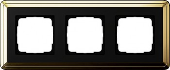 0213632 Рамка Classix Латунь / Черный 3-постовая Gira фото