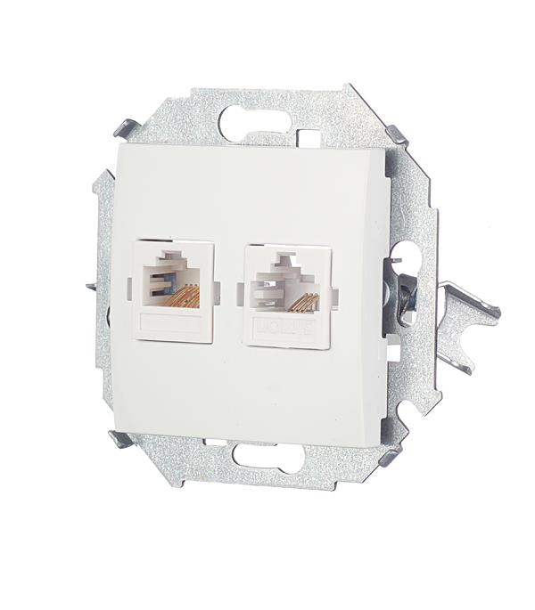 

1591590-030 Розетка телефонная + компьютерная RJ11+RJ45 кат.5е, Systimax, белый Simon 15, 1591590-030