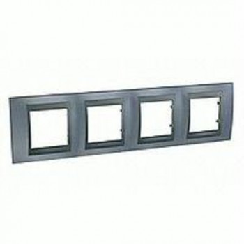 Рамка 4-постовая, грей/графит Schneider Electric Unica Top MGU66.008.297 фото