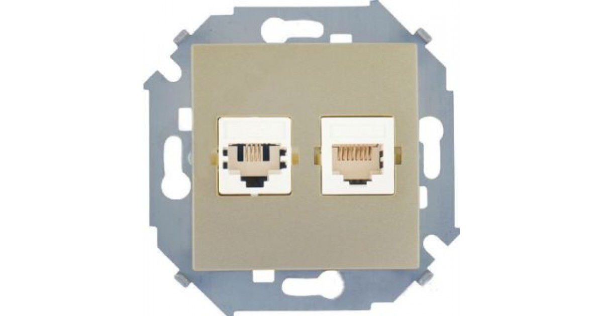 

1591563-034 Розетка компьютерная RJ45 кат.6а (АМР, FTP), шампань Simon 15, 1591563-034