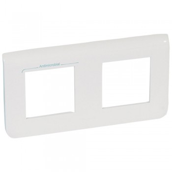 078725 Рамка Mosaic Белый, антибактериальная 2х2-модульная Legrand фото