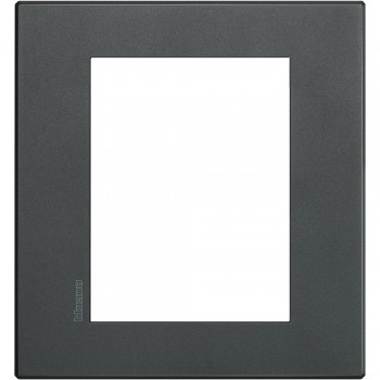 HW4826XN Рамка 1 пост AIR, прямоугольная форма. СОФТ. Цвет Эклипс. Итальянский стандарт, 3+3 модуля. Bticino AXOLUTE фото