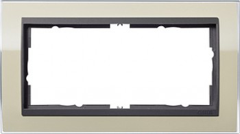 1002778 Рамка без перегородки Event Clear Песочный / Черный 2-постовая Gira фото