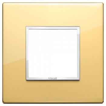 21642.09 Рамка Eikon Evo полированное золото 2 модуля Vimar фото