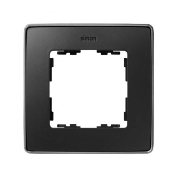 8201610-240 Рамка декоративная, 1 пост, Select, Simon 82 Detail, графит-алюминий фото