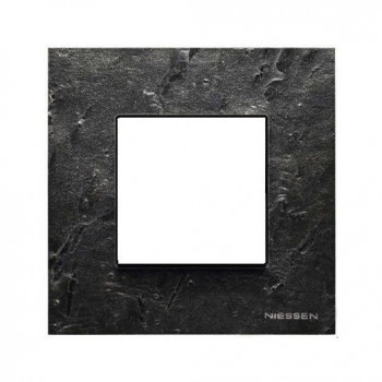 N2271 PZ Рамка Zenit Натуральный сланец 1-постовая ABB фото