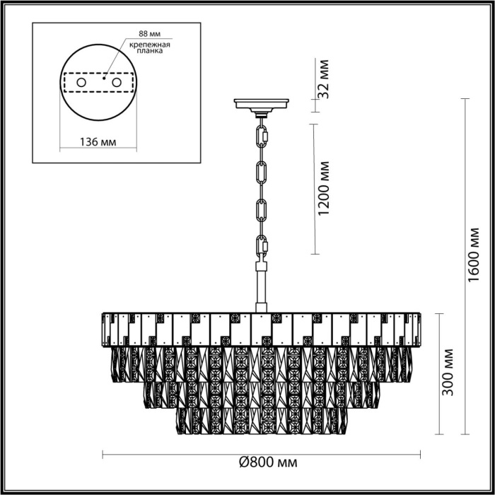 Подвесная люстра Chessi 5076/21 Odeon Light фото