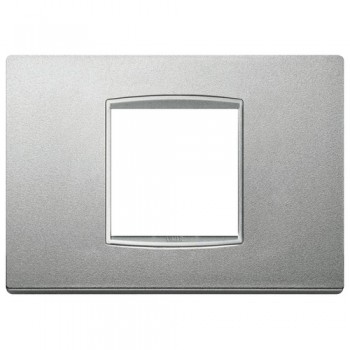 20652.N13 Рамка Eikon Total Look Серебро матовое 2 модуля Vimar фото