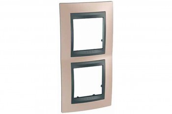 MGU66.004V.296 Рамка Unica Top Оникс / Графит 2-постовая вертикальная Schneider Electric фото