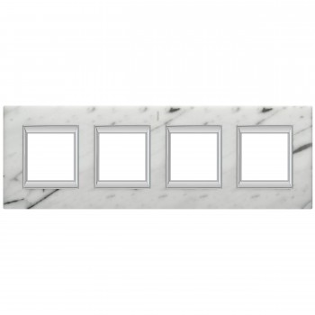 HA4802/4RMC Рамка Axolute Квадрат Мрамор Каррара 2+2+2+2 модуля вертикальная Bticino фото