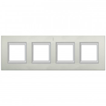 HA4802/4XC Рамка Axolute Квадрат Алюминий 2+2+2+2 модуля вертикальная Bticino фото