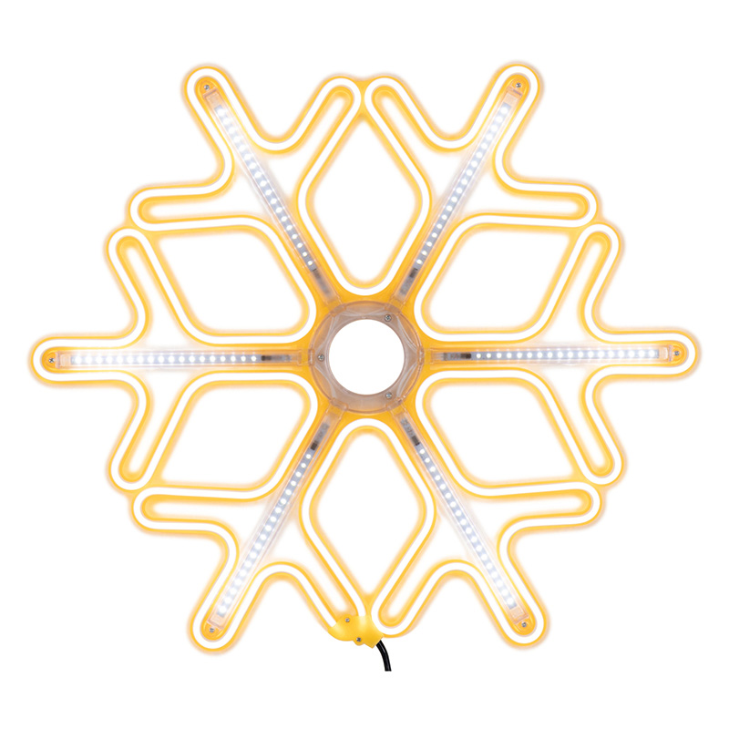 Фигура Снежинка из гибкого неона с эффектом тающих сосулек, 60х60 см, цвет свечения теплый белый/белый NEON-NIGHT NEON-NIGHT 501-226 фото