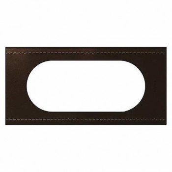 069405 Рамка Celiane Кожа/Текстиль Кожа коричневая 4/5-модульная Legrand фото