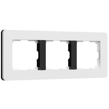 W0033068 Рамка на 3 поста Split (белый/черный, soft-touch) Werkel a067990 фото