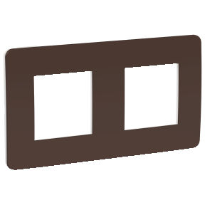 NU280416 Рамка Unica Studio Color Шоколад / белый 2-постовая Schneider Electric фото