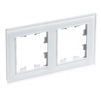 Рамка двойная матовое белое стекло Systeme Electric (Schneider Electric) AtlasDesign Nature ATN330102 фото