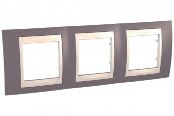 MGU6.006.576 Рамка Unica Хамелеон лиловый / Бежевый 3-постовая Schneider Electric фото