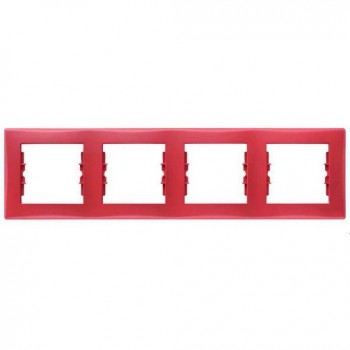 SDN5800741 Рамка Sedna Красный 4-постовая Schneider Electric фото