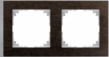 MTN4020-3671 Рамка M-Pure Decor Венге / Алюминий 2-постовая Merten фото