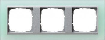 021351 Рамка Event Салатовый / Алюминий 3-постовая Gira фото