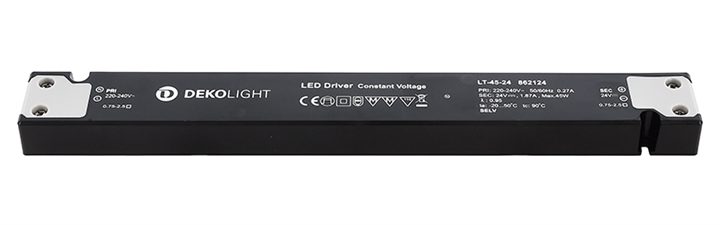

Блок питания Deko-Light LONG-FLAT, LT-45-24 862124, Чёрный, Eingangsspannung 862124