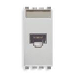 

20339.4.N Розетка rj45 netsafe cat5e utp 110, серебро матовое Vimar Eikon, Eikon Total Look 20339.4.N